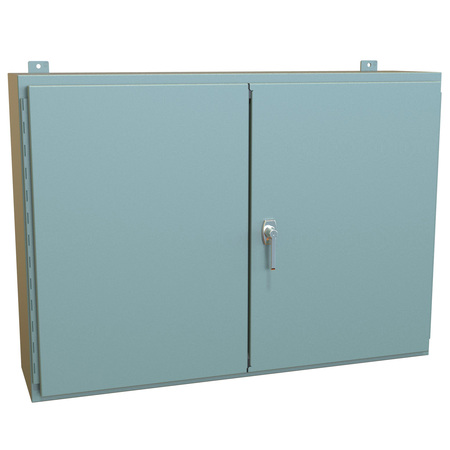 HAMMOND MFG. N12 Double Door Wallmount Enclosure with Panel, 30 x 42 x 10, Steel/Gray 1422R10